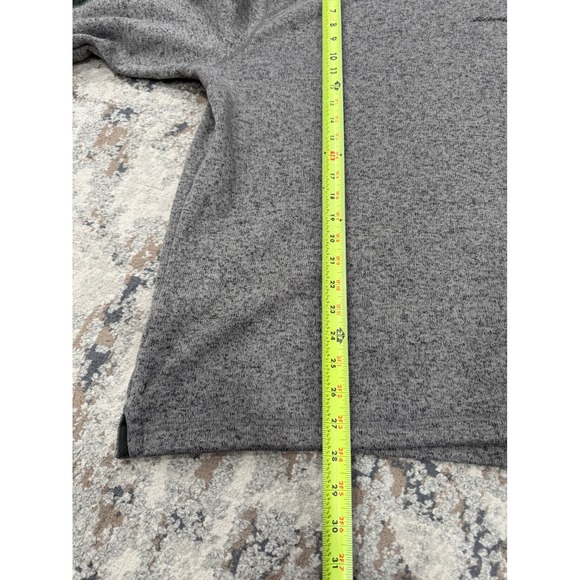 Eddie Bauer Mens Large Gray Sherpa Lined Sweater Fleece Crewneck Olive Stripe - Picture 7 of 11